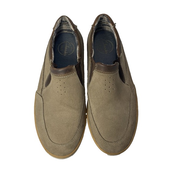 Clark's Men's Tan Slip On Suede Shoes Size 10M Pre-owned - Picture 6 of 11